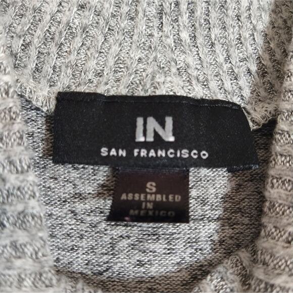 A I.N. San Francisco Heather Gray Brushed Cold Shoulder Long Sleeve Top Shirt S - Picture 11 of 12